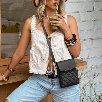 RFID Small Crossbody Purses for Women Quilted Cell Phone Purse with RFID Blocking Credit Card Slots
