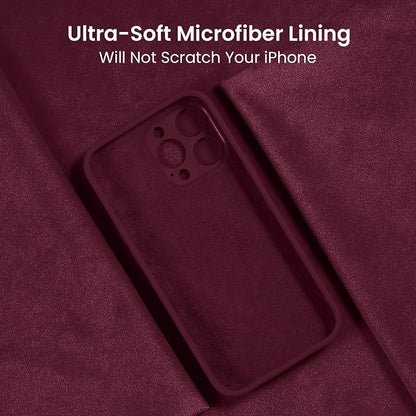 FireNova Designed for iPhone 15 Pro Max Case, Silicone Upgraded [Camera Protection] Phone Case with [2 Screen Protectors], Soft Anti-Scratch Microfiber Lining Inside, 6.7 inch, Plum