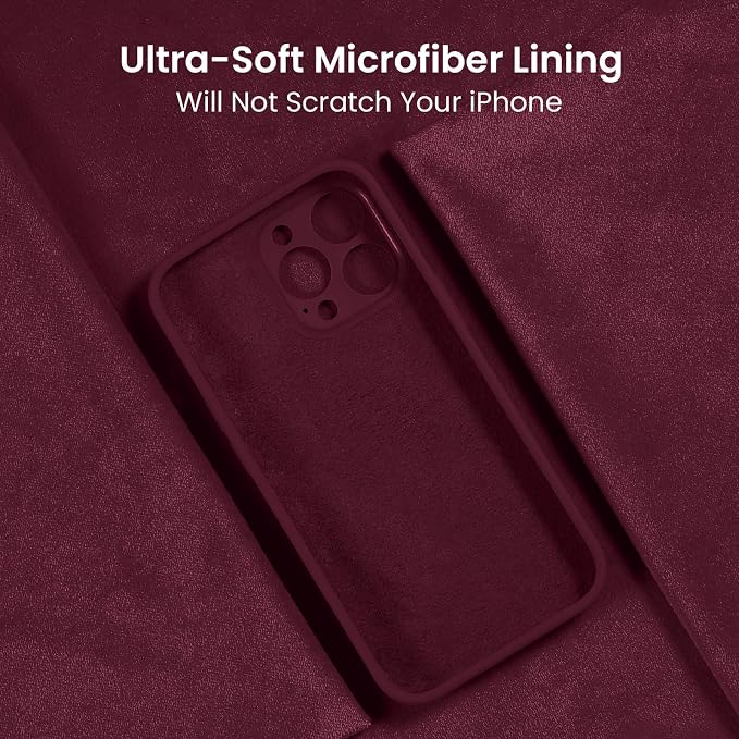 FireNova Designed for iPhone 15 Pro Case, Silicone Upgraded [Camera Protection] Phone Case with [2 Screen Protectors], Soft Anti-Scratch Microfiber Lining Inside, 6.1 inch, Plum