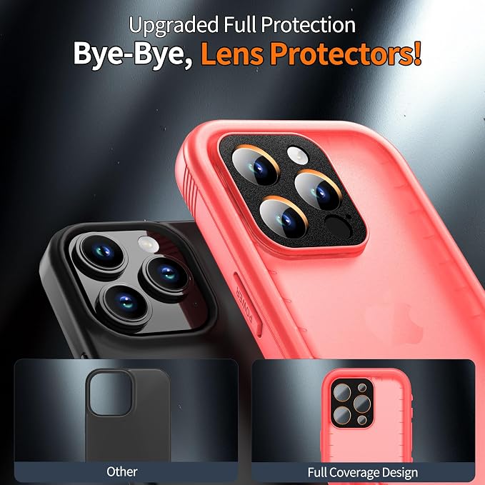 Cozycase Compatible with iPhone 13 Pro Max Waterproof Case - Full Body Dustproof Shockproof Built-in Screen Protector Rugged Waterproof Case for iPhone 13 Pro Max 6.7 Inch Pink