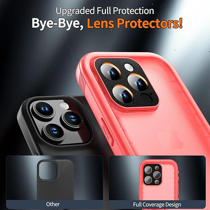 Cozycase Compatible with iPhone 13 Pro Waterproof Case - Full Body Dustproof Shockproof Rugged Waterproof Case for iPhone 13 Pro 6.1 Inch Pink