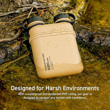 ELECOM NESTOUT Rugged Power Bank, 15000mAh Outdoor Charger, 32W USB C Fast Charging PD, Waterproof IP67, Heavy Duty Shockproof, Tactical Battery Pack for iPhone Tablet Hiking Camping Survival (Gray)