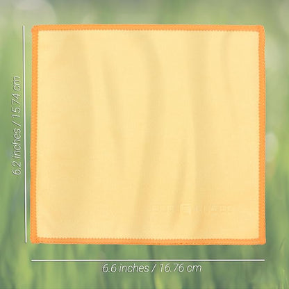 Eco-Fused Microfiber Cleaning Cloths Double-Sided - 5 Pack - 6.6 x 6.2 inch - Microfiber and Suede Cloth for Smartphones, LCD TV, Tablets, Laptop Screens, Camera Lenses (Yellow)