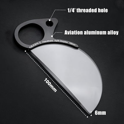GREEN.L 100mm Handheld Split Diopter Prism Filter – Half Circular Optical Glass Lens for Creative Foreground Blur, Bokeh & Cinematic Effects