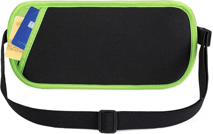 RFID Blocking Money Belt - Passport Holder & Travel Wallet, Slim Hidden Fanny Packs for Women Men - Green