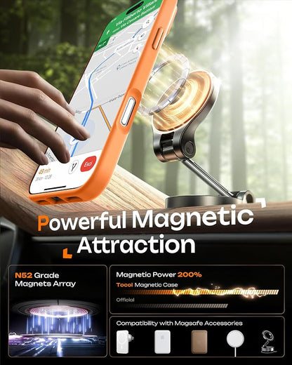 TOCOL for Phone 16 Pro Max Case, Compatible with Magsafe Charger, Full Camera Protection, Drop Protection, Translucent Matte Phone Case for iPhone 16 Pro Max 6.9 inch (Orange)