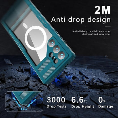 Losin Compatible with Galaxy S24 Ultra Case Waterproof Magnetic [Compatible with MagSafe] [Drop Protection] [IP68 Underwater] Full Body Shockproof Protective Phone Case, Teal