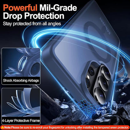 MOZOTER for Samsung Galaxy S26 Ultra Case with Magnetic,[Compatible with MagSafe][12Ft Military Dropproof][2*Screen Protector] Translucent Anti-Slip Back Slim Shockproof Case for S26 Ultra-Blue | [12Ft Military Dropproof][2*Screen Protector]Translucent...