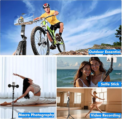 Auto Face Tracking Selfie Stick Tripod with Fill Light, 360 Rotation & Gesture Control, 70.9" Selfie Stick Tripod for iPhone with Remote for for TikTok/Vlog/Live Stream/Video Recording