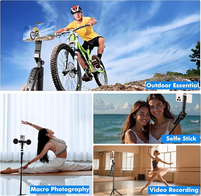 Auto Face Tracking Selfie Stick Tripod with Fill Light, 360 Rotation & Gesture Control, 70.9" Selfie Stick Tripod for iPhone with Remote for for TikTok/Vlog/Live Stream/Video Recording