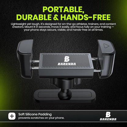 Magnetic Phone Holder for Gym with N52 Magnet and Secure Clip, Strong Magnetic Phone Mount for All Phones, Attaches to Metal Surfaces, Portable Gym Accessories for Men & Women, Secure Grip