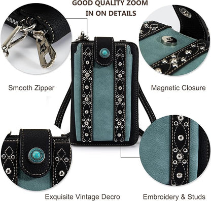 Montana West Small Crossbody Bags for Women Western Handbag with Cash Slots