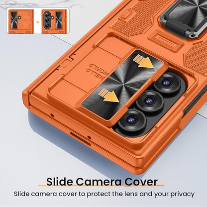VEGO for Galaxy Z Fold 8 Ultra Case with Screen Protector & Stand, Orange | Built-in Slide Camera Cover[Hinge Protection]Protective Military Grade Shockproof Phone Case for Samsung Fold 8 Ultra 5G 2026