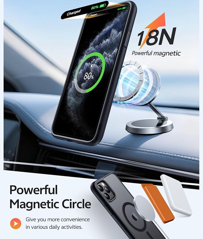 FNTCASE for iPhone 11 Pro Case: [Compatible with Magsafe] Translucent Matte Magnetic Phone Cover - Military Grade Drop Protection Shockproof Protective for iPhone 11Pro 2019 Cases - Black