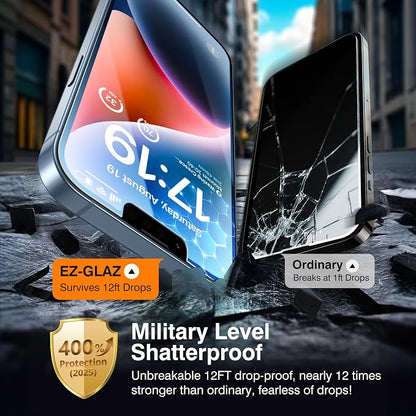 EZ-GLAZ- 4 Pack for iPhone 14 Plus Privacy Screen Protector[6.7"] With 2 Pack Camera Lens Protector, [Drop Protection] 9H Hardness Full Coverage Anti-Spy Tempered Glass Film, Easy to install