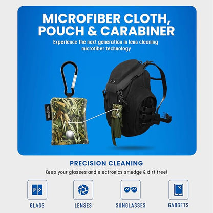 Microfiber Cloth & Glasses Wipes (3 Pack) Lens & Glasses Cleaning Cloth - Eyeglass Cleaner - Camera Lenses & Gadget Delicate Screens - Green