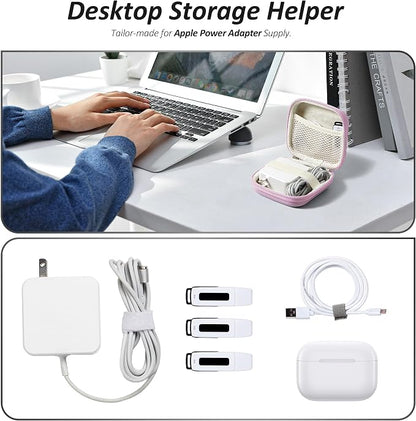Charger Case for Macbook, Portable Tech Electronic Organizer Bag, Small Travel Storage Pouch for Laptop Accessories, MacBook Power Adapter, Charging Cords, USB Drives (Light Purple, M)