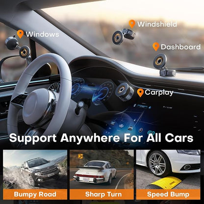 Magnetic Phone Holder for Car [98+ LB Strongest Suction & 2800gf Strongest Magnetic] 360° Adjustable Car Phone Holder for Magsafe Phone Holders for Your Car for iPhone 17 Pro Max 16 15 14 13 12 Plus