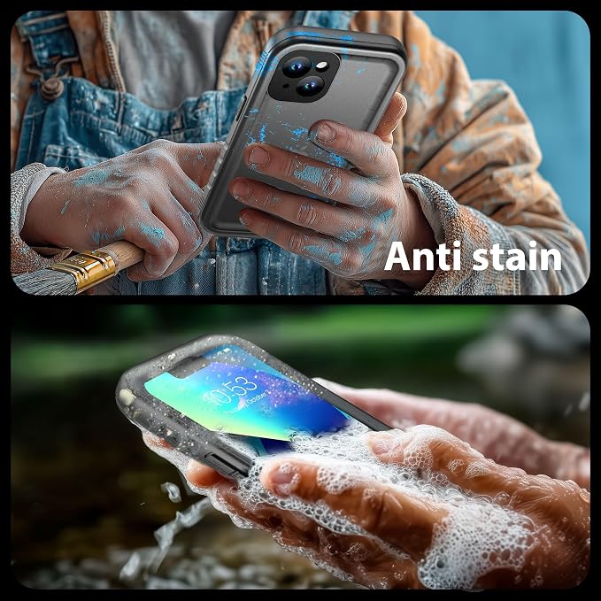 SPORTLINK for iPhone 13 Waterproof Phone Case, Built-in Shockproof Screen Protector, Full Body Cover Protective Heavy Duty Dropproof IP68 Underwater Dustproof for iPhone 13 6.1 Inch (Black)