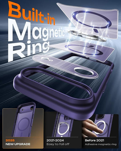 TOCOL for iPhone Air Case, Compatible with Magsafe Charger, Full Camera Protection, Drop Protection, Translucent Matte Phone Case for iPhone 17 Air 6.5 inch (Midnight Purple)