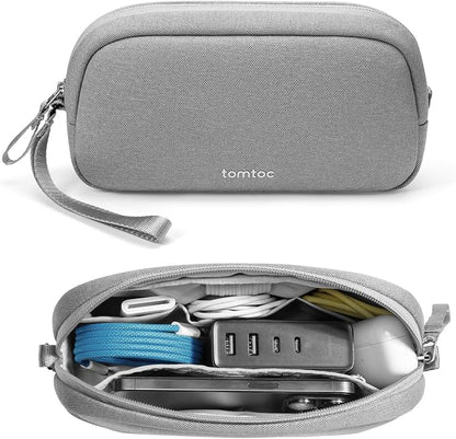 tomtoc Electronics Organizer Travel Case, Water Resistant Travel Bag Cable Organizer for Essentials, Tech Pouch Accessories Carry Storage for Cord, Phone, Cables, Airpods, USB Flash Drive, Daily Items | Water Resistant Tech Pouch Accessories Travel Bag...