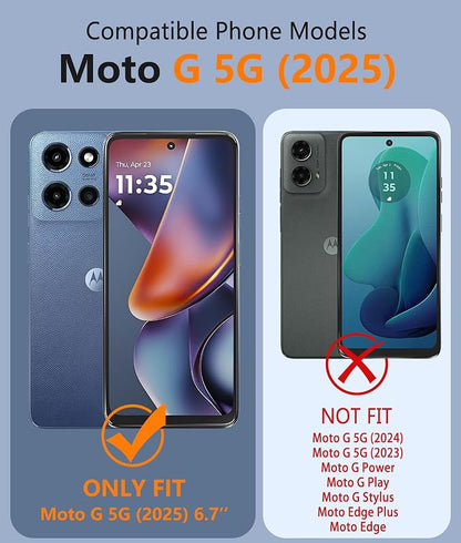 FNTCASE for Motorola Moto G-5G-2025 Case: Frosted Translucent Matte Slim Protective Phone Case - Shockproof Non Slip Anti-Fingerprint Hard Rugged Cell Cover (6.7 Inch/Black)