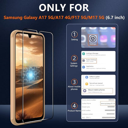 for Galaxy A17 5G Phone Case: Compatible for Samsung A17 5G Case [magsafe Fit] with 2PC Tempered Glass Screen Protector,Frosted Translucent Soft-Touch Skin & Military-Grade Protection for A 17,Gold