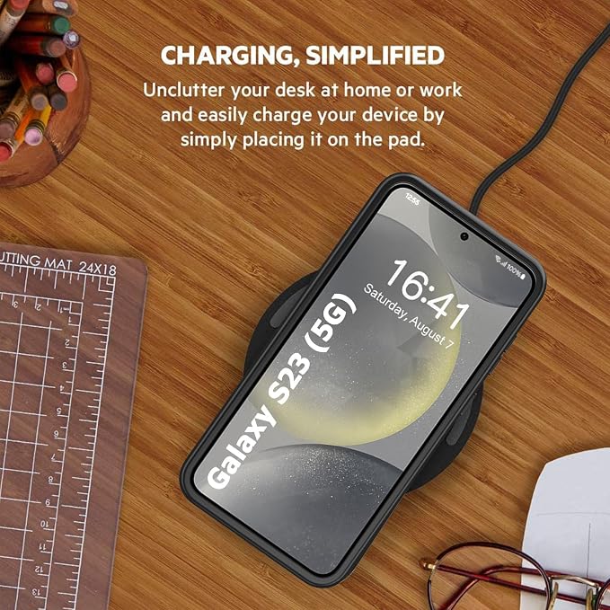 Battery Case for Galaxy S23, 10000mAh Portable Wireless Charging Case Supporting Carplay, Compatible with Galaxy S23 (6.1 inch) Rechargeable Extended Battery Charger (Black)