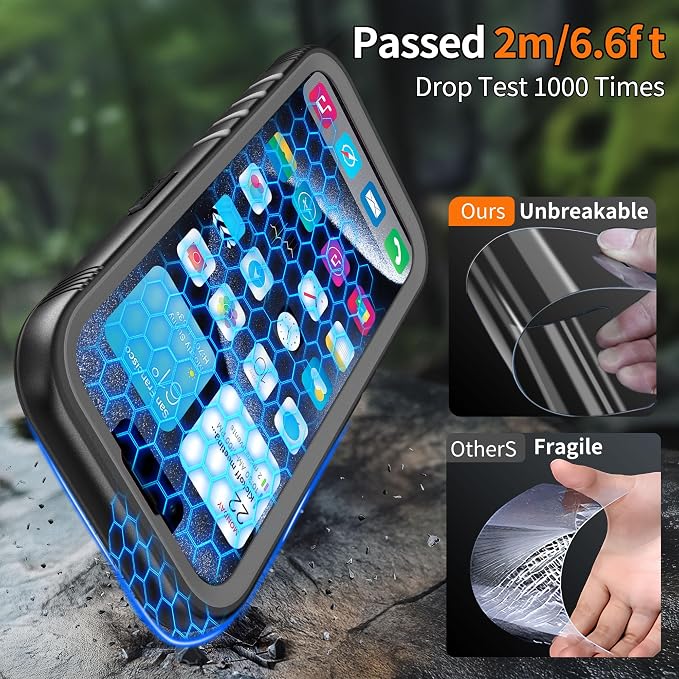 Cozycase TOP Military IP68 Waterproof Case for iPhone 13 Pro - Heavy Duty 360 Shockproof Full Body with Screen Camera Protector Double Water Dust Drop Proof Hard Rugged Bumper Tough Front Back Cover