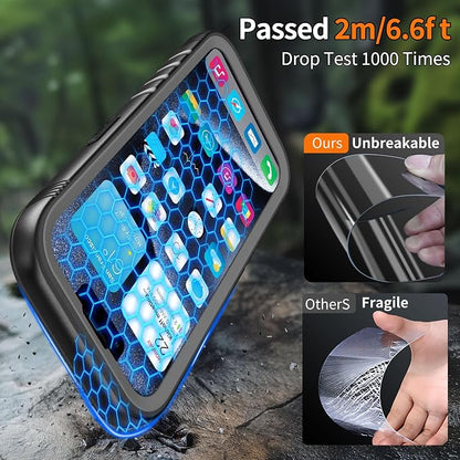 Cozycase for iPhone 15 Case Waterproof - 360 Heavy Duty with Screen/Camera Protector Shockproof IP68 Underwater Dustproof Water Dust Shock Proof Double Full Body/Front and Back 15 Protective Case Slim