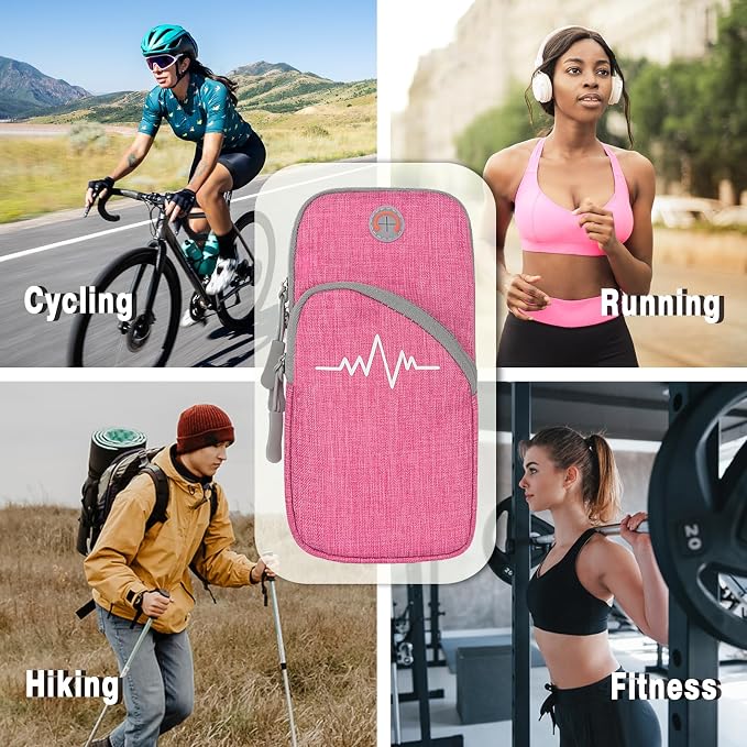 Phone Arm Bag Sweatproof Sport Phone Armband Armband Running Armbag with Adjustable Arm Strap for Fitness Running (Pink)