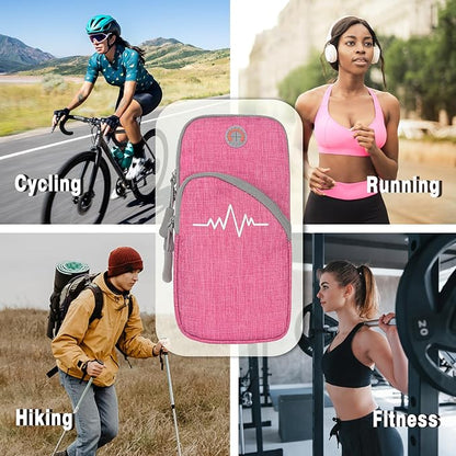 Phone Arm Bag Sweatproof Sport Phone Armband Armband Running Armbag with Adjustable Arm Strap for Fitness Running (Pink)