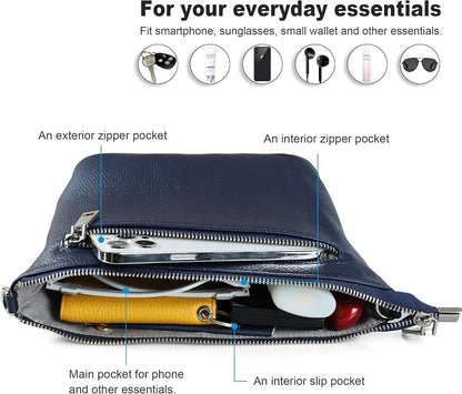 befen Genuine Leather Wristlet Clutch Wallet Purses Small Crossbody Bags for Women with RFID Blocking Card Slots