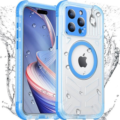 Temdan Magnetic for iPhone 15 Pro Case Waterproof,[Built-in Screen & Camera Protector][Full Body Shockproof][IP68 Underwater][Dustproof] Shockproof Phone Case for iPhone 15 Pro 6.1"-Blue