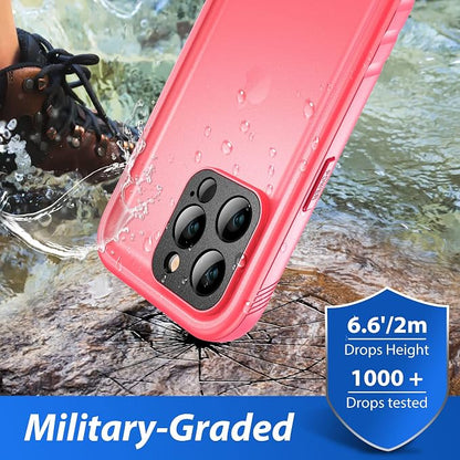 SPORTLINK Design for iPhone 14 Pro Max Waterproof Case - Shockproof Dustproof Phone Case with Screen Protector for iPhone 14 Pro Max, Full Body Protective Case 6.7'' Pink