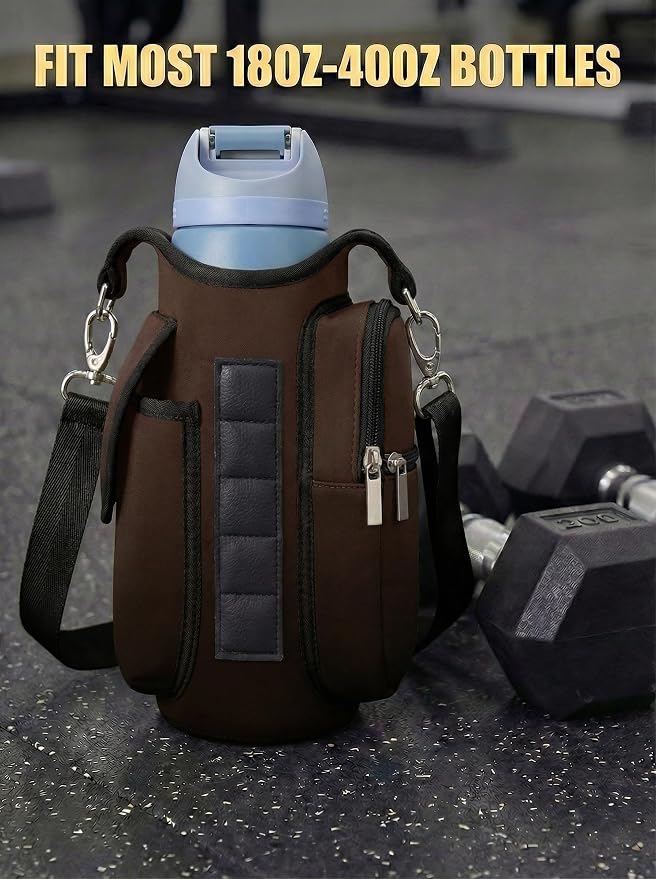 AUPET Magnetic Gym Bag for Men & Women, Small Gym Bag Organizer, Crossbody Magnets Gym Water Bottle Bag Holder Carrier Fits for 18-40oz Owala Yeti Hydro Flask, Workout Pouch for Phone, Keys & Wallet