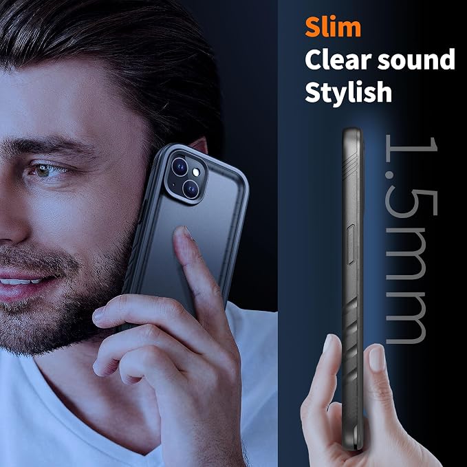 Cozycase for iPhone 14 Plus Waterproof Shockproof Dustproof Case [Compatible with MagSafe] - Heavy Duty/360 Full Body/Military Grade/Rugged Built in Screen/Camera Protector with Lanyard Black