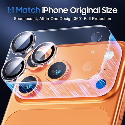 UniqueMe Compatible for 3 Pack iPhone 17 Pro Camera Lens Protector - [Drop Protection] 9H Tempered Glass Camera Cover Screen [Update New Version]【Not for 17 Pro Max】