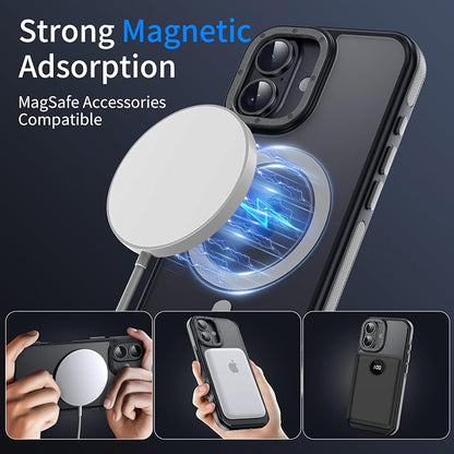 Strong Magnetic for iPhone 17 case [10Ft Military-Grade Protection] Compatible with fit MagSafe Shockproof Slim Thin Cover case for iPhone 17 6.3 inch, Gray Bumper
