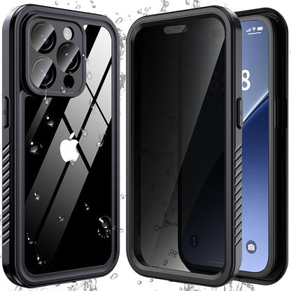 ANTSHARE for iPhone 14 Pro Case, with [Built-in Privacy Screen Protector] [IP 68 Waterproof], Anti-Peeping Adsorption Full Body Double Protective Case for iPhone 14 Pro, Black