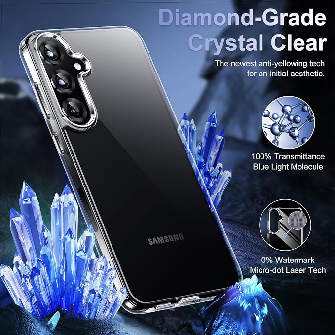 Red2Fire for Samsung Galaxy S25 Case Clear, [Non-Yellowing] [Slim Thin] [Military Grade Drop Protection] Lightweight Shockproof Protection Phone Case for S25 Case,Clear