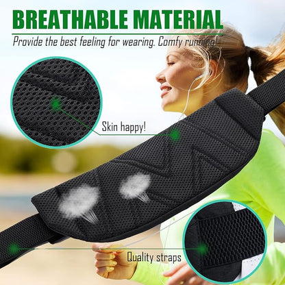USHAKE Running Belt,Men or Women Ultra Light Bounce Free Waist Pouch Bag Fitness Workout Belt Sport Waist Pack Exercise Waist Bag for iPhone Samsung LG in Running Gym Marathon (MINT BLUE)