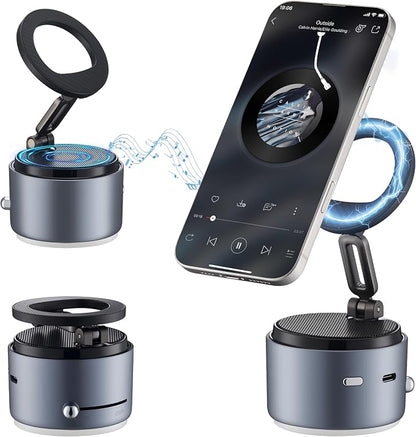 Phone Holder for Magsafe with Wireless Bluetooth Speaker, Cell Phone Stand HD Surround Sound Perfect for Home and Outdoors with Bluetooths Speakers for Desk Compatible with iPhone/Samsung