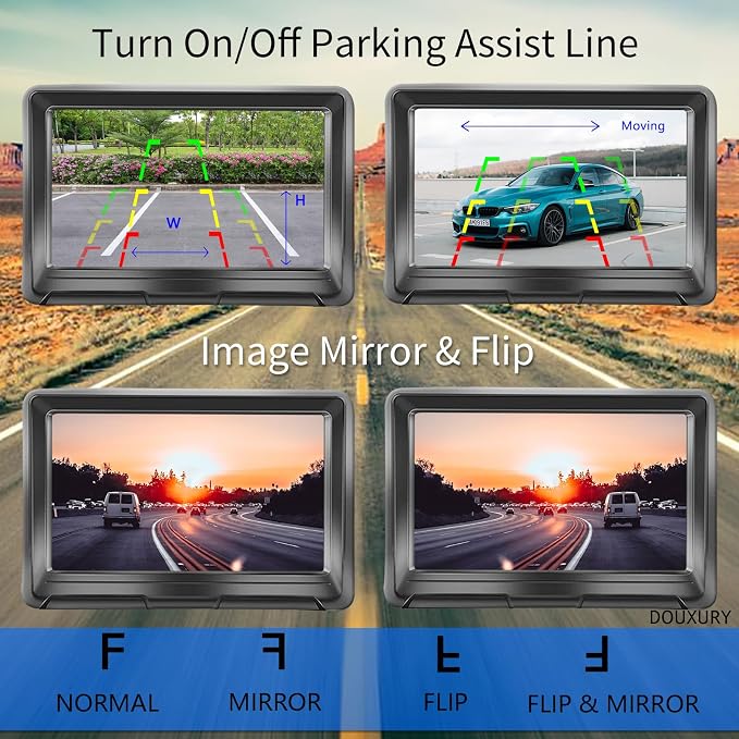 Wireless Backup Camera Solar Magnetic for RV Car Trailer Truck Camper 5th Wheels Hitch Towing No Wiring No Drilling Rechargeable Night Vision Portable Backup Camera with 5" 1080P HD 2-Split Monitor
