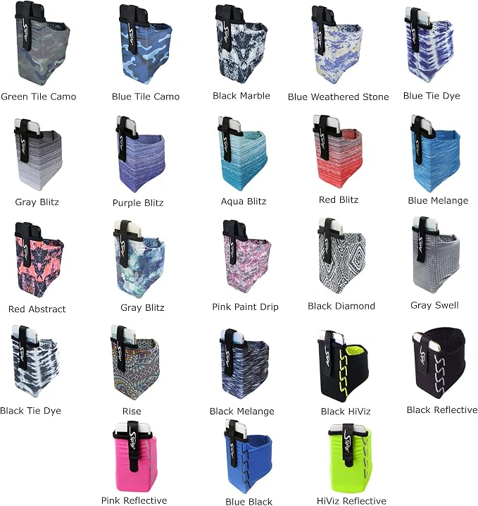 Sprigs Phone Armband Sleeve for iPhone 14, 13, 12, 11, X Galaxy Z, S22, S21, S20 Google Pixel 7, 6, 5. The Lightest & Most Comfortable Running Armband, Stretches to Fit All Phones with Case for Women & Men