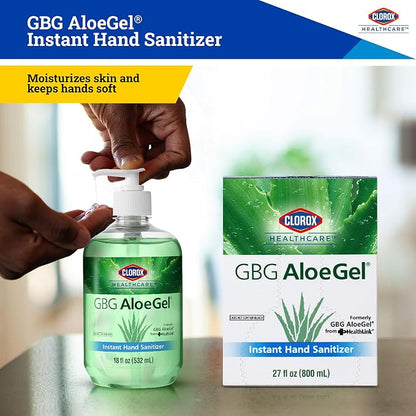 Clorox Healthcare GBG AloeGel Hand Sanitizer Refill Bag in a Box - Moisturizing Hand Sanitizer Gel with Aloe Vera and Vitamin E - Gel Soothes & Moisturizes Hands - For Use With Dispenser, 27 Fl Oz