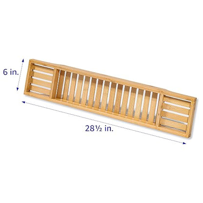 Bamboo Large 28.7" Long Slatted Bathtub Tray - By Trademark Innovations (Pack of 2)