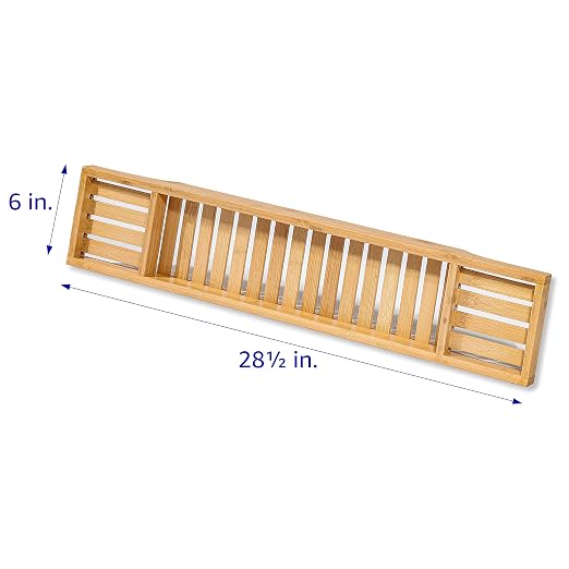 Bamboo Large 28.7" Long Slatted Bathtub Tray - By Trademark Innovations