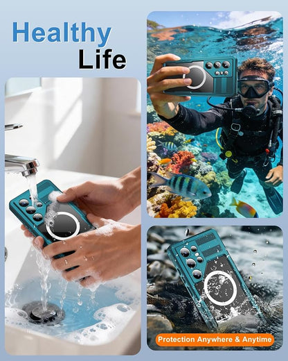 for Samsung Galaxy S26 Ultra Waterproof Case, [Fit for Magsafe] [IP68 Water Proof] [Built-in Screen Protector], Magnetic Heavy Duty Military Grade Rugged Phone Case for S26 Ultra 6.9", Privacy