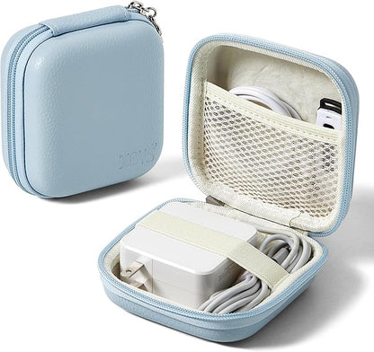Charger Case for Macbook, Portable Tech Electronic Organizer Bag, Small Travel Storage Pouch for Laptop Accessories, MacBook Power Adapter, Charging Cords, USB Drives, Power Bank (Blue, M)